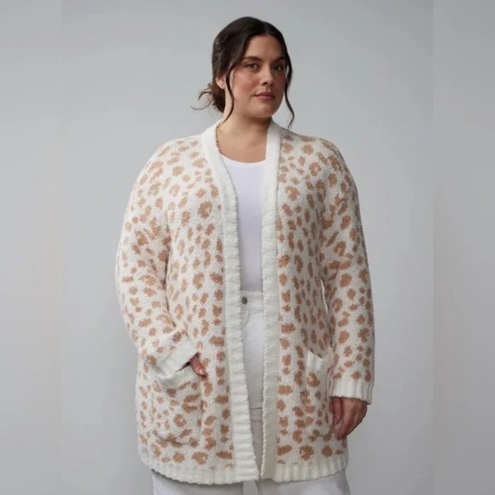 New York’s & Co. | Leopard Print Teddy Cardigan Size XXL